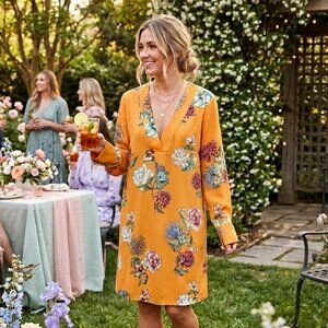 Umgee Kentucky Derby Bohemian Spring Summer Dress Floral Sz Small Indie Cottage